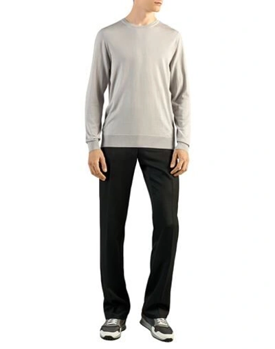 Dunhill Grey Engineered Rib Military Sweater In Lilac