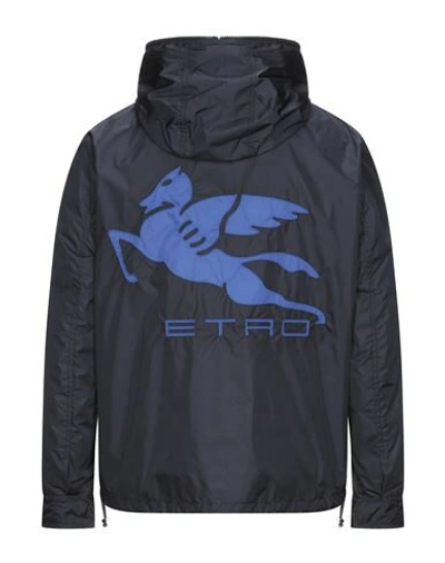 Shop Etro Man Jacket Midnight Blue Size L Polyamide