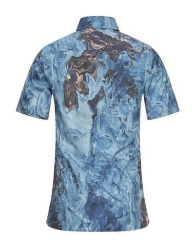 Shop Dunhill Man Shirt Blue Size M Cotton