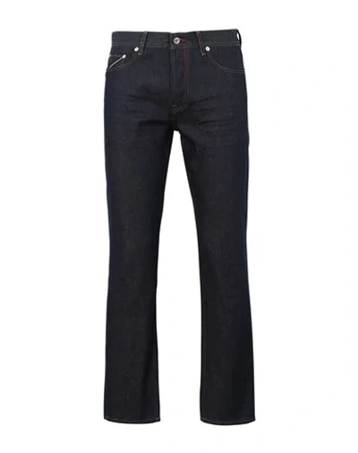Shop Tommy Hilfiger Man Jeans Blue Size 31w-34l Cotton, Elastane