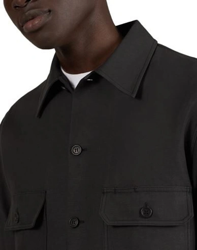 Shop Dunhill Man Shirt Steel Grey Size Xl Cotton, Linen