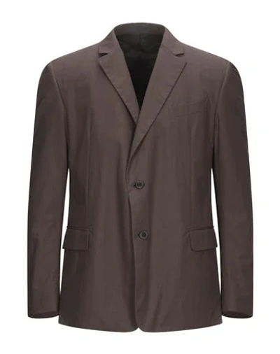 Shop Valentino Garavani Man Blazer Brown Size 44 Cotton, Wool, Viscose