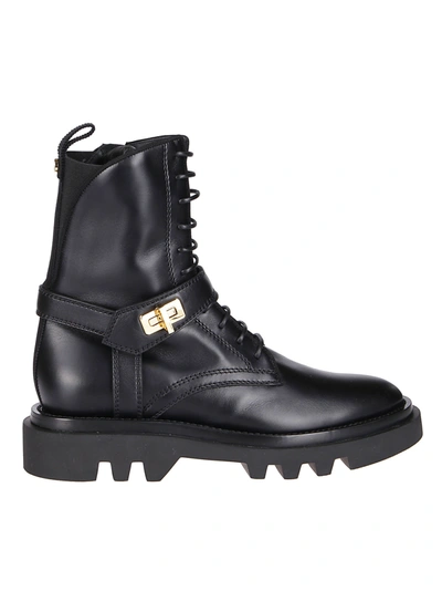 Shop Givenchy Black Leather Eden Ranger Boots