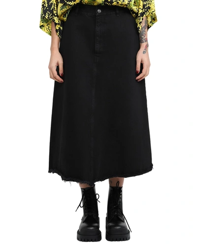 Shop Balenciaga Black Denim Skirt