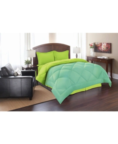 Shop Elegant Comfort Reversible Down Alternative 3 Pc. Comforter Sets, Full/queen In Bright Blu