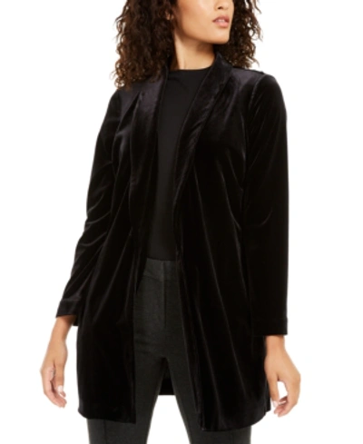 Shop Alfani Shawl-collar Velvet Blazer, Created For Macy's In Deep Black