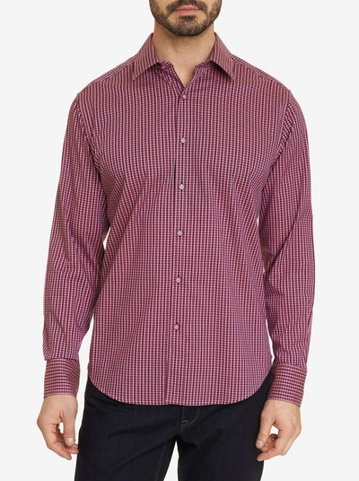 Shop Robert Graham Dominico Long Sleeve Button Down Shirt In Raspberry