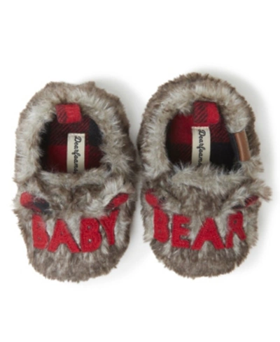 Shop Dearfoams Infants Furry Baby Bear Closed Back Matching Family Slippers In Brown Fros
