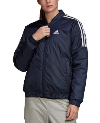 Shop Adidas Originals Adidas Women's Essentials Insulated Bomber Jacket In Dark Blue