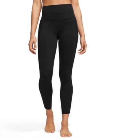 Shop Nike Women's Yoga Dri-fit Luxe Leggings In Black/smoke Grey