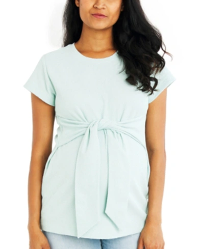 Shop A Pea In The Pod Maternity Tie-waist Top In Blue Haze