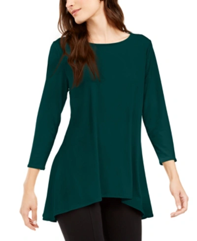 Shop Alfani High-low Tunic, Created For Macy's In Teal Motif