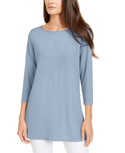 Shop Alfani 3/4-sleeve Tunic, Created For Macy's In Faded Blue