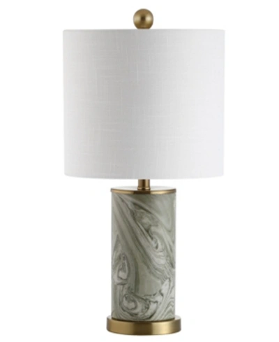 Shop Jonathan Y Swirl Ceramic Led Table Lamp In Green