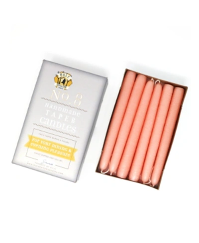 Shop Mole Hollow Candles 8" Taper Candles, Set Of 12 In Creamy Peach