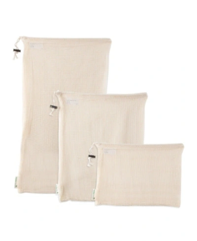 Shop Kitchen Details Cotton Mesh Produce Bags, Set Of 3 In Natural