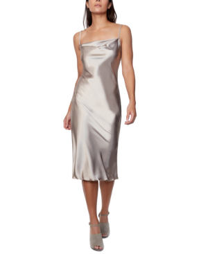 Bebe Satin Slip Dress In Tan Modesens