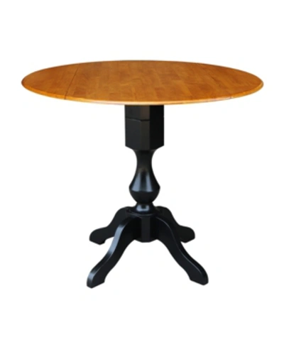 Shop International Concepts International Concept 42" Round Dual Drop Leaf Pedestal Table In Black Cherry