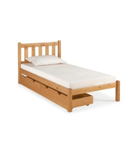 Shop Alaterre Furniture Poppy Twin Bed With Storage Drawers In Cinnamon