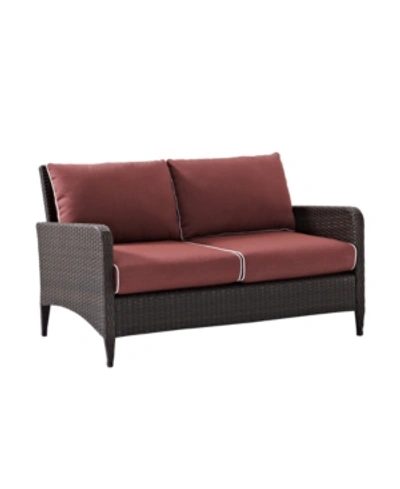 Shop Crosley Kiawah Outdoor Wicker Loveseat In Red