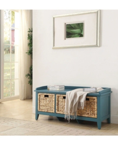 Shop Acme Furniture Flavius Bench With Storage In Teal