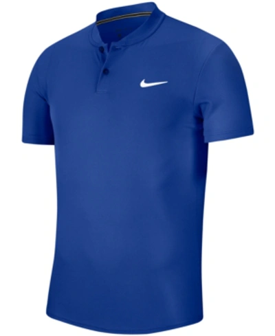 Shop Nike Men's Court Dry Blade-collar Tennis Polo In Game Royal