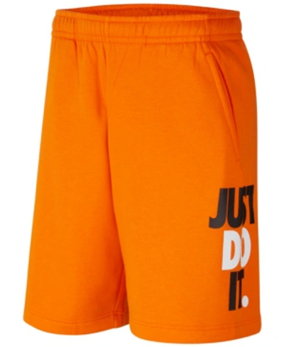Nike Men's Sportswear Just Do It Fleece Shorts In Magma Orange | ModeSens