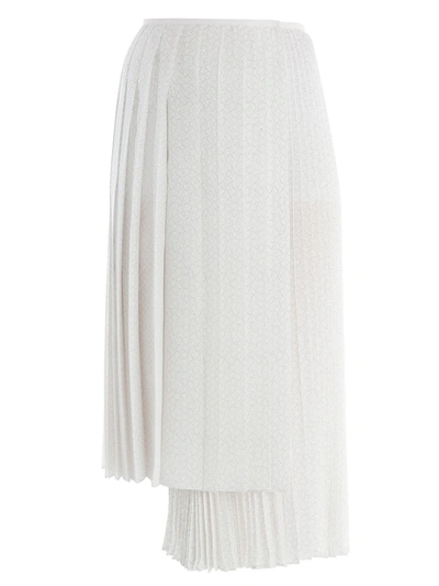 Shop Fendi Women's Drops Kimono Print Asymmetric Midi Skirt In Printed White
