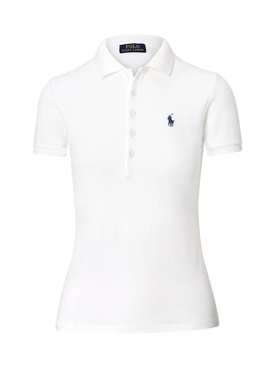 Shop Polo Ralph Lauren Women's Stretch Cotton Polo Shirt In White