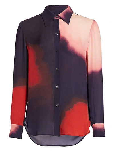 Shop A.l.c Women's Jayne Tie-dye Silk Shirt In Midnight Multi