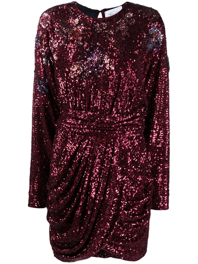 DRAPED SEQUIN DRESS