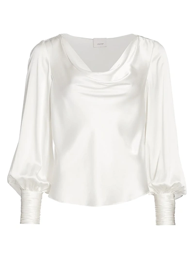 Shop Cinq À Sept Women's Taylee Cowlneck Silk Blouse In Ivory