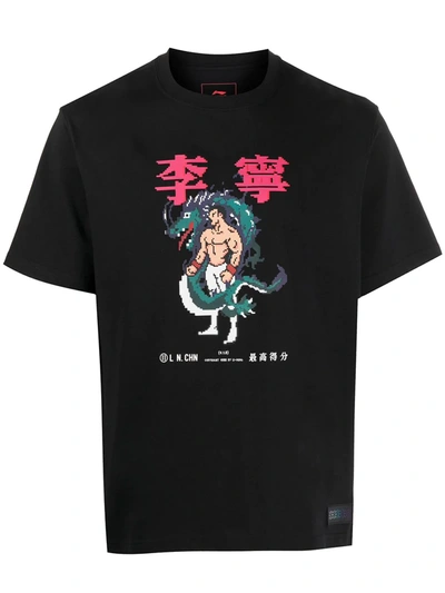 Shop Li-ning Pixel Fighter Print T-shirt In Black