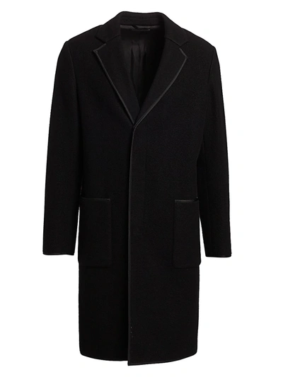 Shop Helmut Lang Men's Virgin Wool-blend Blanket Coat In Black