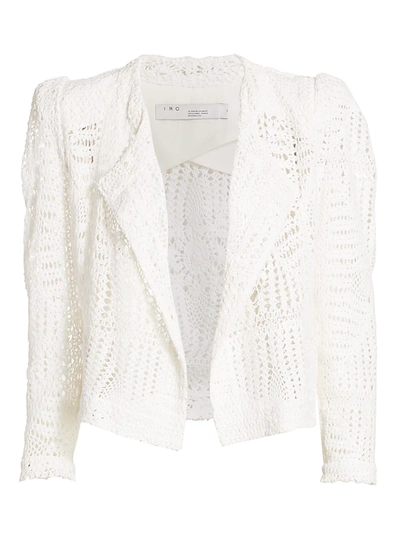 Shop Iro Elgua Lace Eyelet Jacket In White