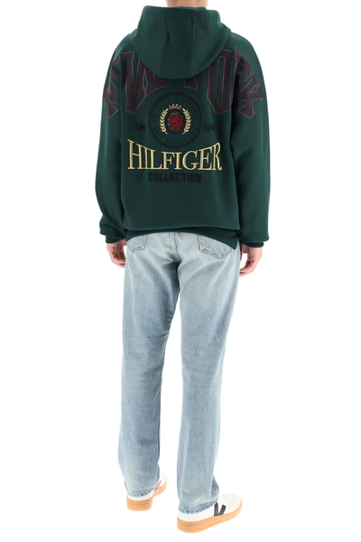 Shop Tommy Hilfiger Boxy Sweatshirt With New York Logo And Thc Emblem In Green