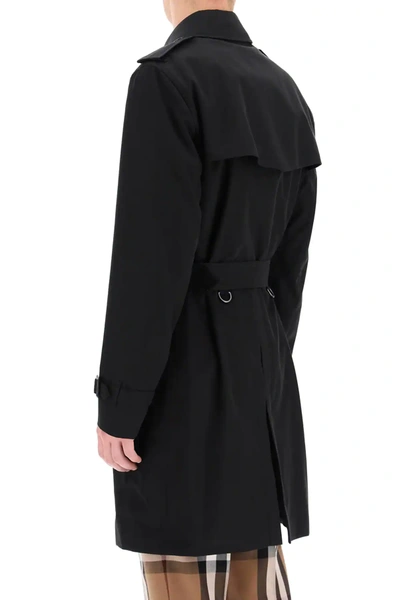 Shop Burberry Kensington Medium Trench Coat In Black