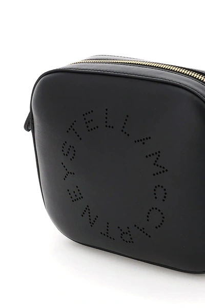 Shop Stella Mccartney Camera Bag With Perforated Stella Logo In Black