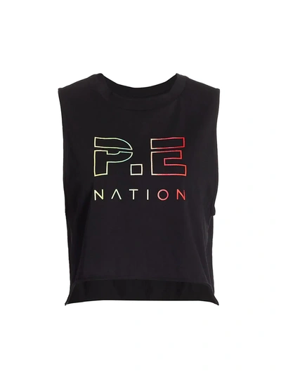 Shop P.e Nation Women's Shuffle Cropped Tank Top In Black