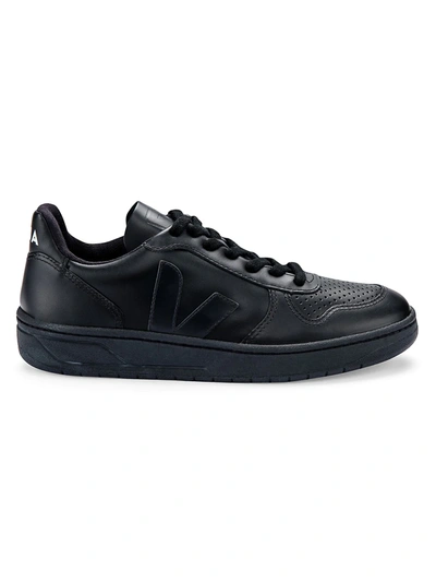 Shop Veja Men's V-10 Cwl Low-top Sneakers In Black