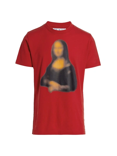 Off white red mona lisa tee top