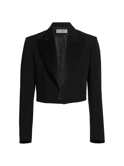 Shop Victoria Beckham Cropped Tux Jacket In Black