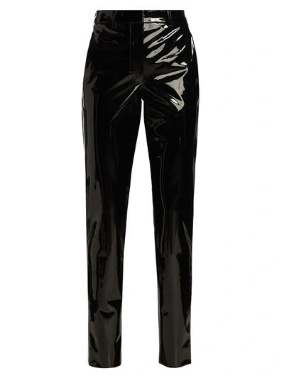 Shop Victoria Beckham High-waist Slim Liquid Trousers In Black
