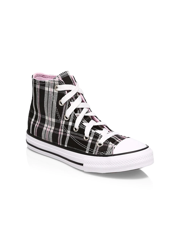 black plaid converse