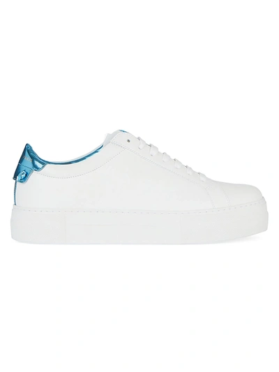 Shop Givenchy Urban Street Leather Sneakers In White Aqua