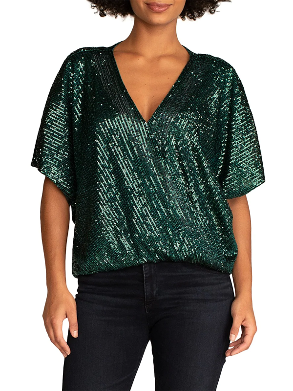 emerald sequin top