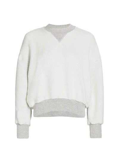 Shop Bassike Cutout Back Sweatshirt In Grey Marl