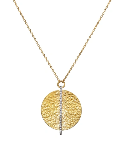 Shop Gurhan Women's Lush 22k Yellow Gold, 18k White Gold & Diamond Round Pendant Necklace