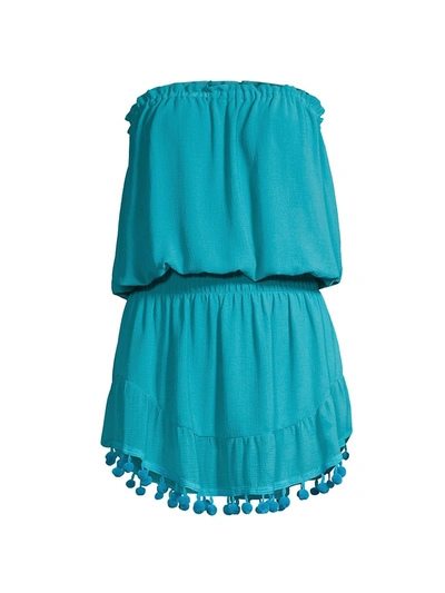Shop Ramy Brook Marcie Mini Dress In Turquoise