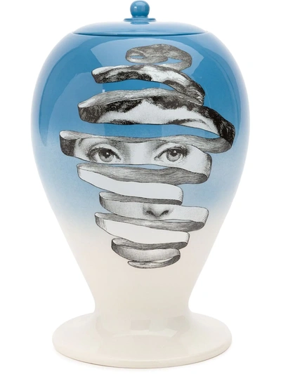 Shop Fornasetti Ceramic Bowl In Blue